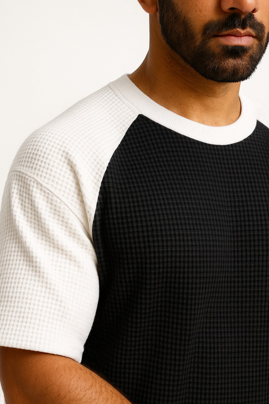 Pack of 2 Oversized Raglan Waffle Knit T-Shirts