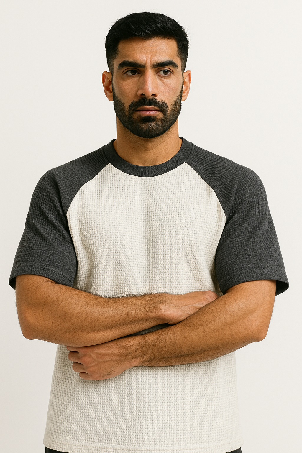 Pack of 2 Oversized Raglan Waffle Knit T-Shirts