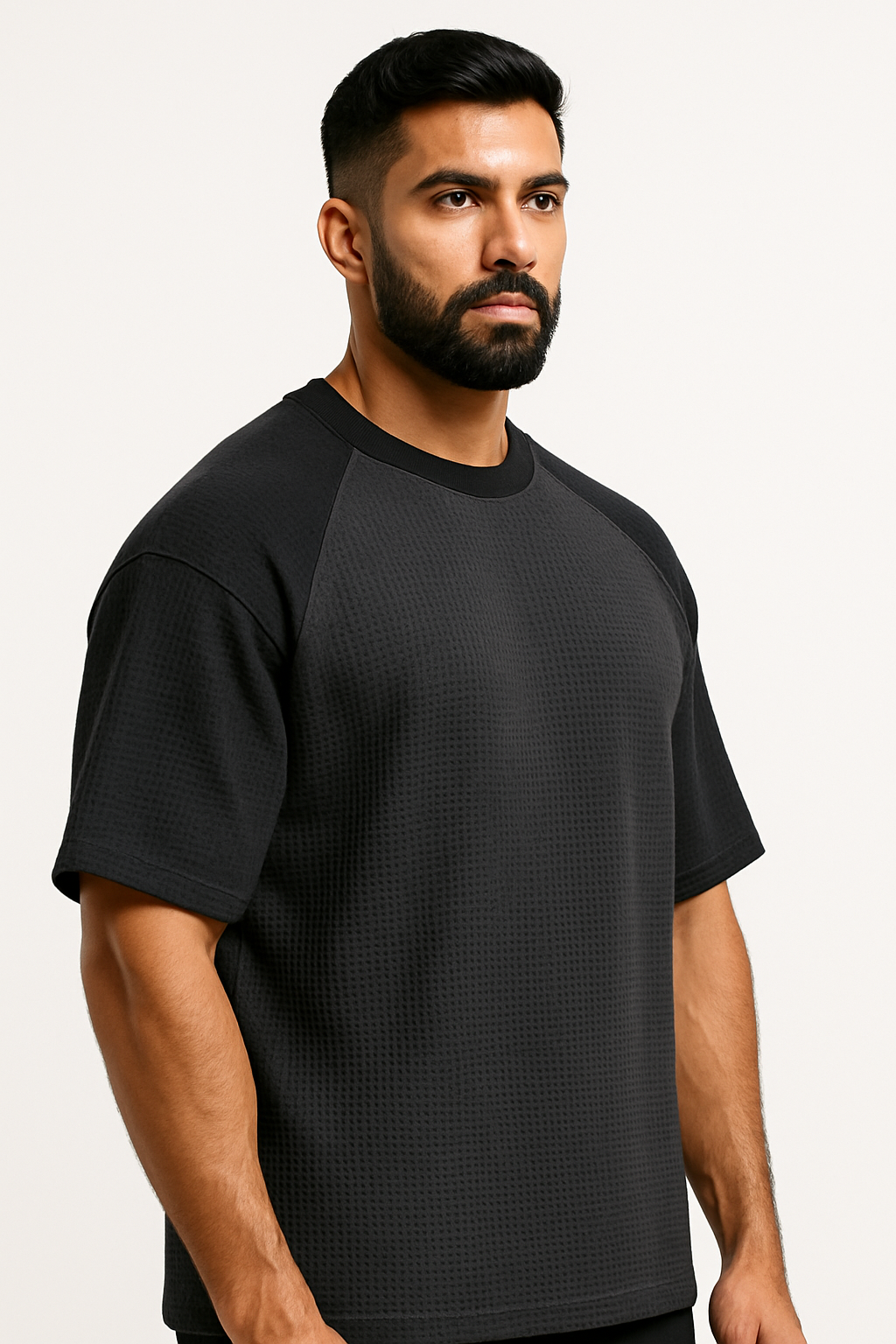 Pack of 2 Oversized Raglan Waffle Knit T-Shirts