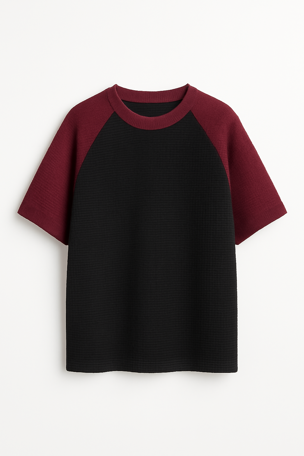 Oversized Waffle Knit Raglan T-Shirt