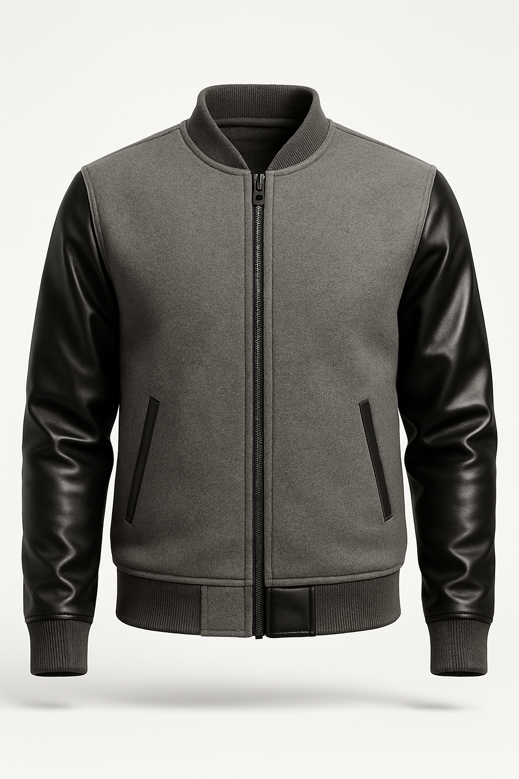 Men’s Charcoal Fleece Bomber Jacket
