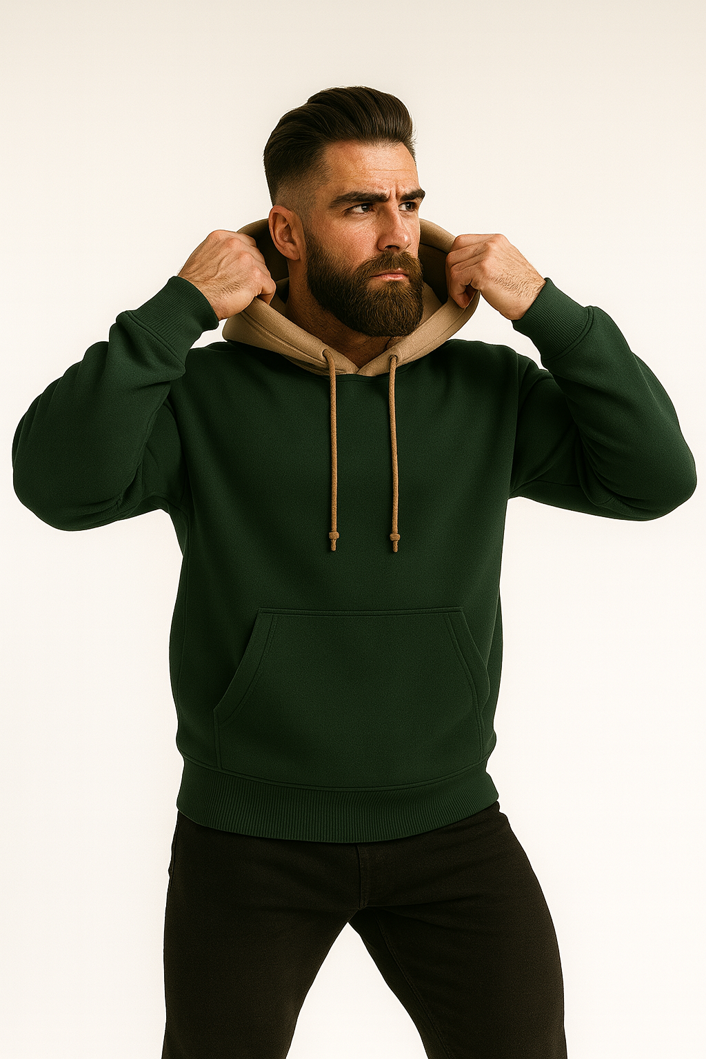 Two-Tone Hoodie for Men – Drop Shoulder