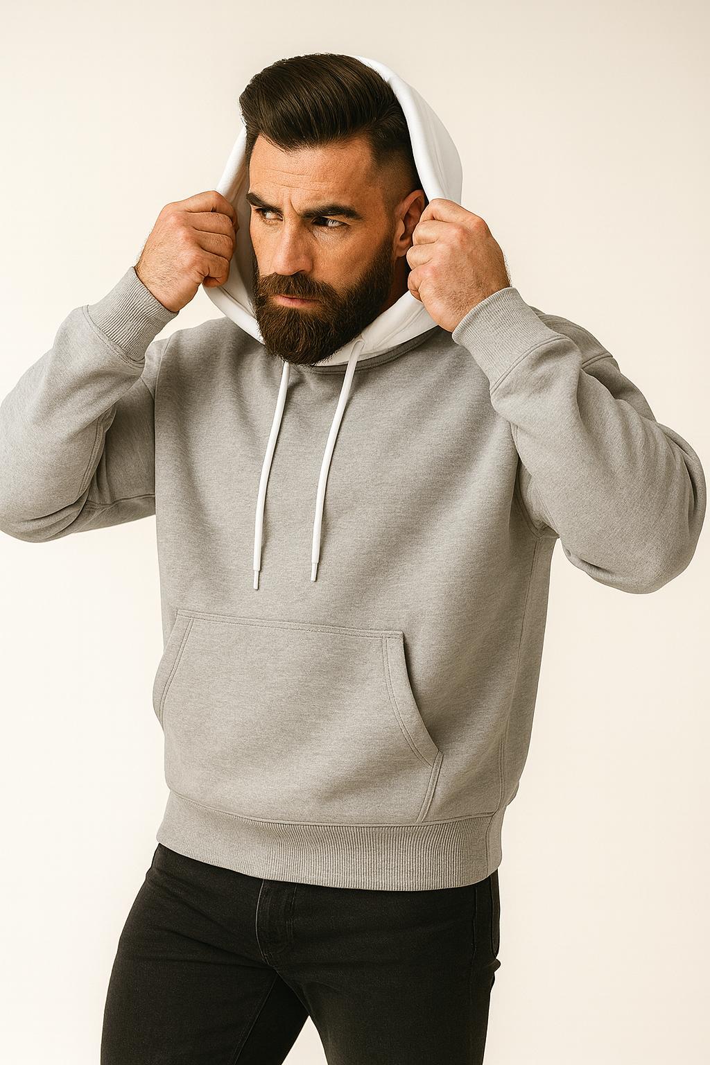 Two-Tone Hoodie for Men – Drop Shoulder