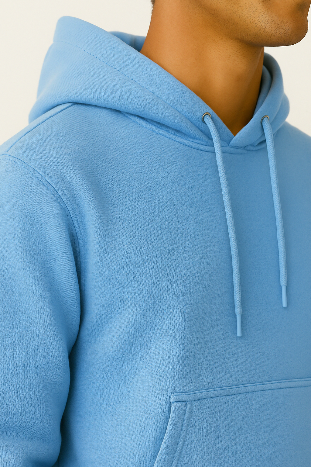Sky Blue Basic Hoodie for Men – Drop Shoulder