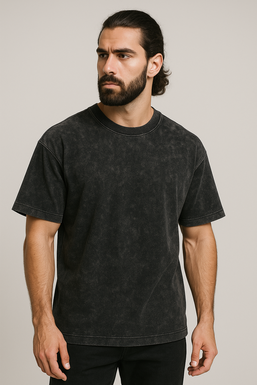 Acid Wash Oversized Tee for Men