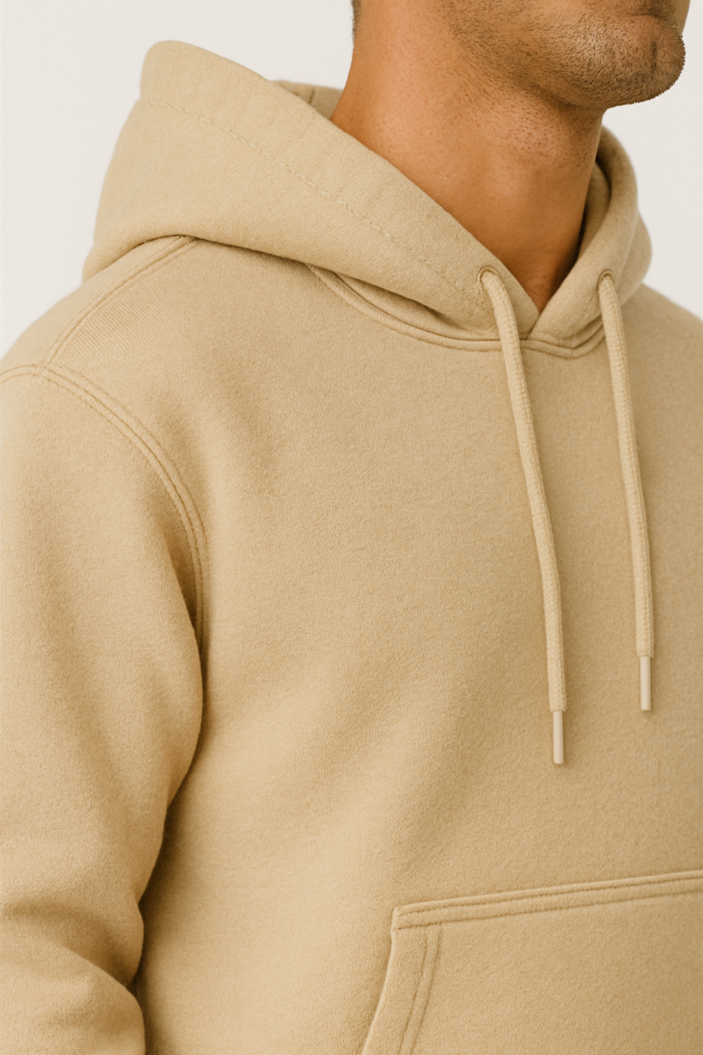 Pack of 2 Men’s Basic Hoodies - Beige & Army Green